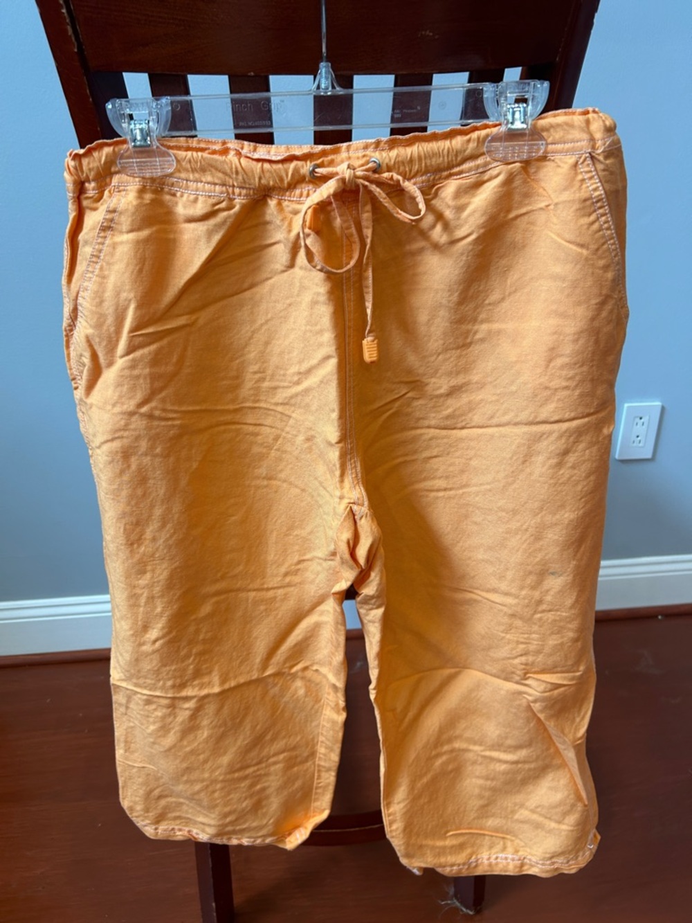 Women’s Casual Orange Drawstring Capris